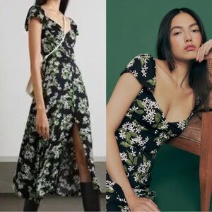 Reformation barley midi dress in aroma print